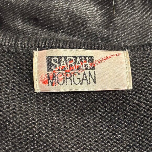 Sarah Morgan Vintage Black Knit Gold Beading Tunic Sweater Dress sz S - Picture 6 of 12